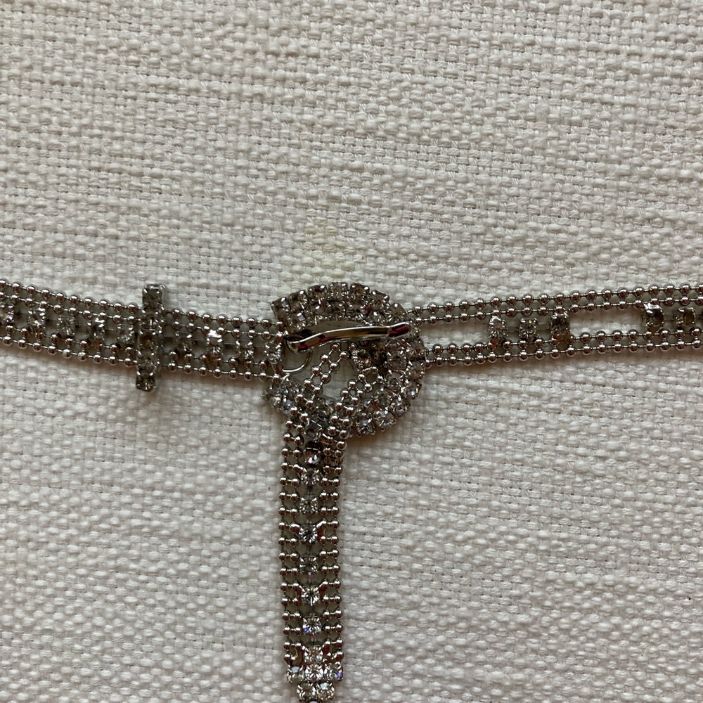Silver Rhinestone  Chain Belt - Picture 2 of 2